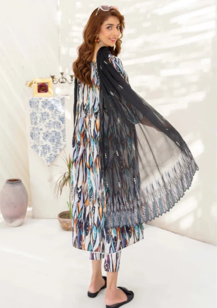 Humdum Unstitched HZU25 06 Ziva Luxury Lawn Collection - Image 3