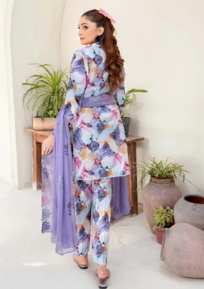 Humdum Unstitched HZU25 08 Ziva Luxury Lawn Collection - Image 4