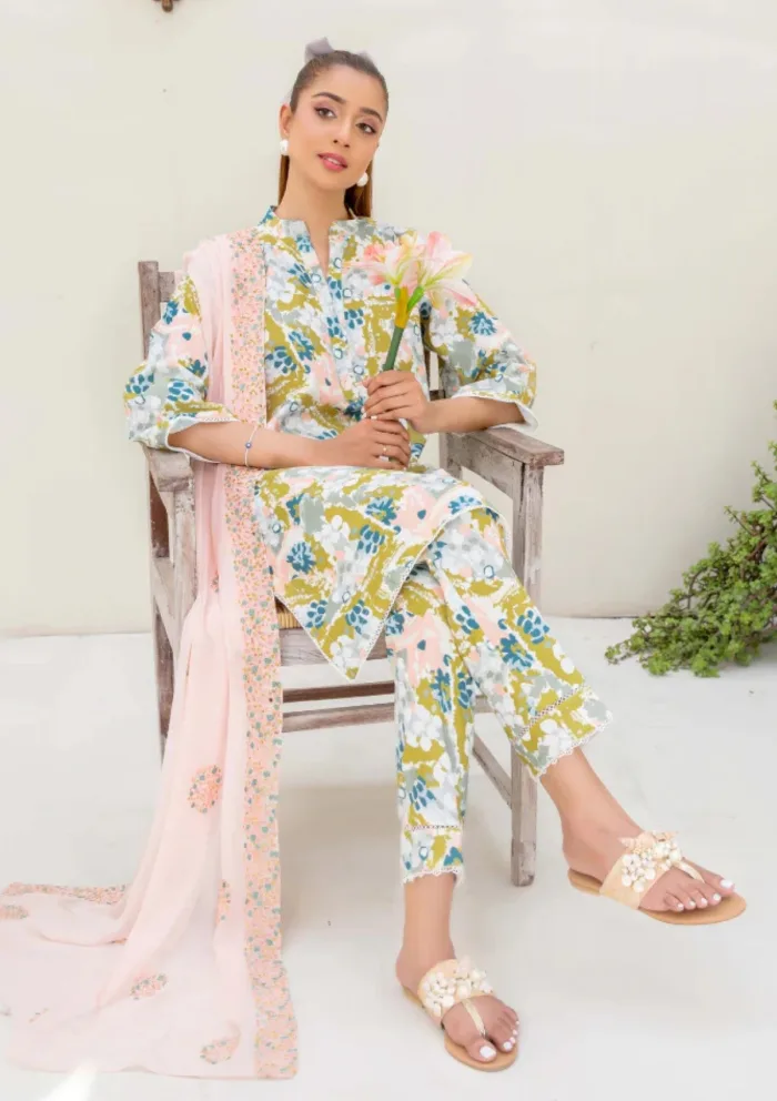 Humdum Unstitched HZU25 09 Ziva Luxury Lawn Collection - Image 4