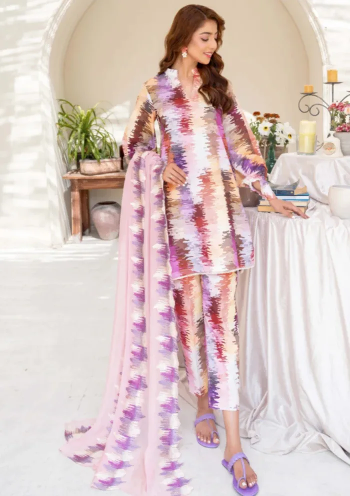 Humdum Unstitched HZU25 10 Ziva Luxury Lawn Collection - Image 2