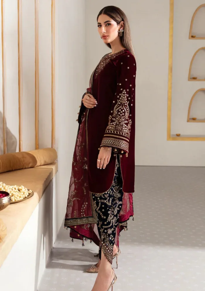 Jazmin VF 2017 Embroidered Velvet 24 Luxury Lawn Collection - Image 3