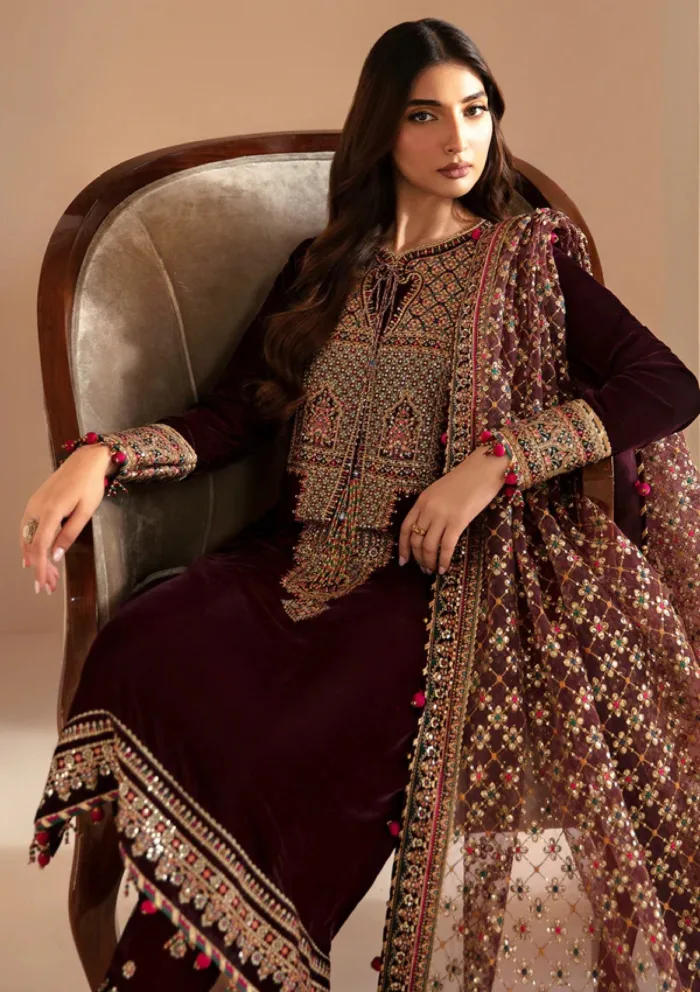 Jazmin VF 2022 Embroidered Velvet 24 Luxury Lawn Collection - Image 2