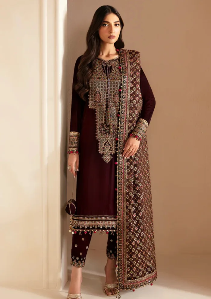 Jazmin VF 2022 Embroidered Velvet 24 Luxury Lawn Collection - Image 3