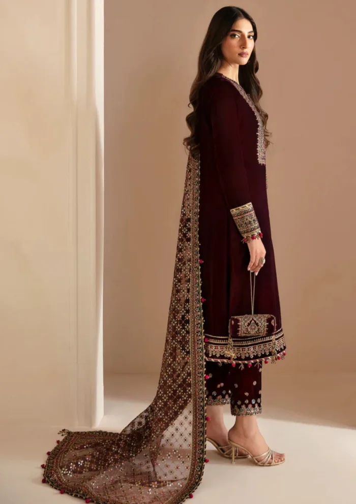 Jazmin VF 2022 Embroidered Velvet 24 Luxury Lawn Collection - Image 4