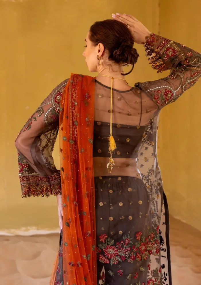 Kara 07 Mocha Melody Luxe Volume II Luxury Lawn Collection - Image 3