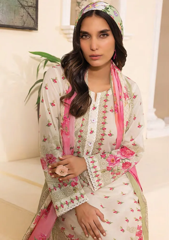 Lakhany Unstitched 25 LG MM 0245 Summer Prints Luxury Lawn Collection - Image 2