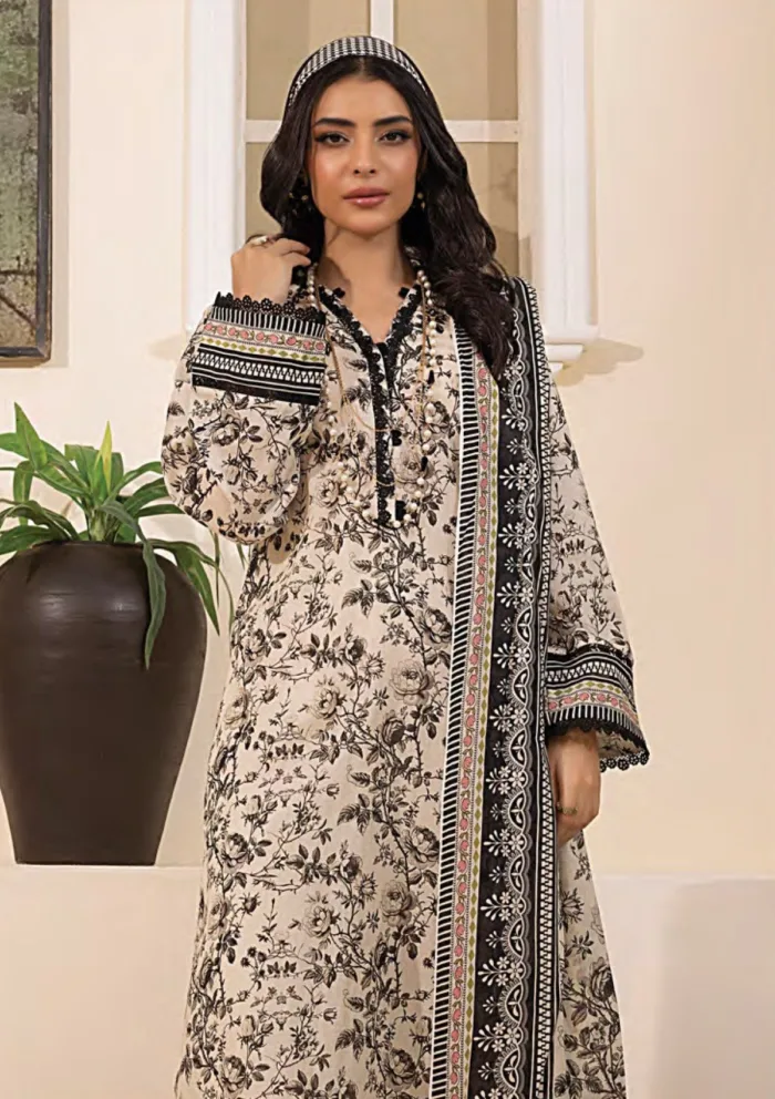 Lakhany Unstitched 25 LG MM 0249 Summer Prints Luxury Lawn Collection - Image 2
