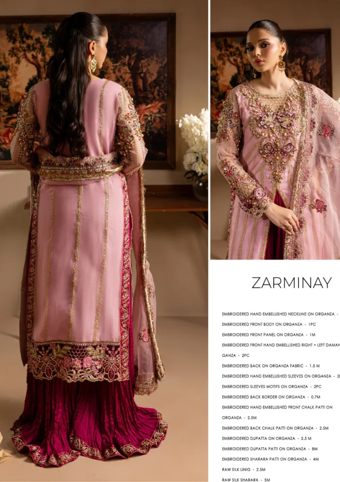 Maria Osama Khan Wedding Zarminay Lamhay Luxury Lawn Collection - Image 2