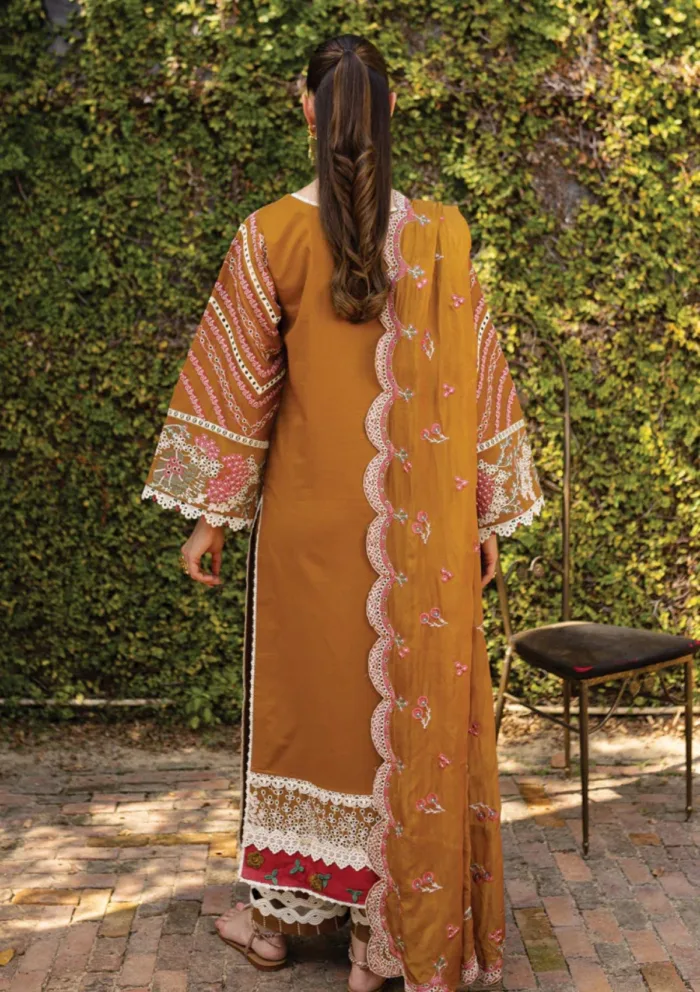 Marjjan Unstitched 25 MLL 01 A MUSTARD Ruhi Luxury Lawn Collection - Image 2
