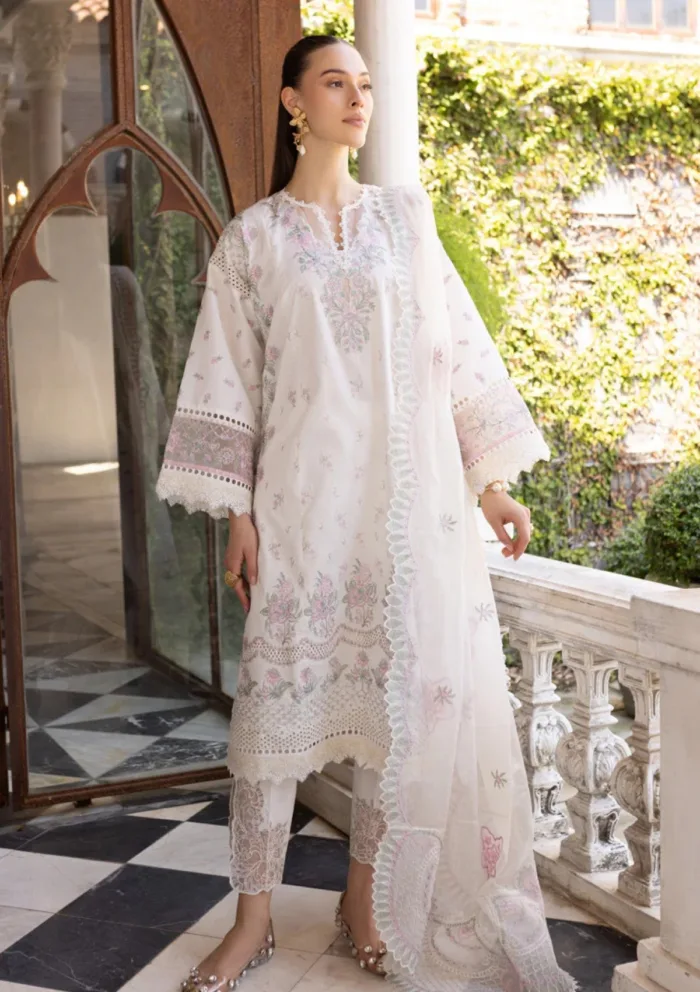 Marjjan Unstitched 25 Mll 02 A Off White