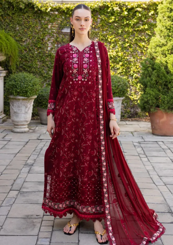 Marjjan Unstitched 25 MLL 03 A MAROON
