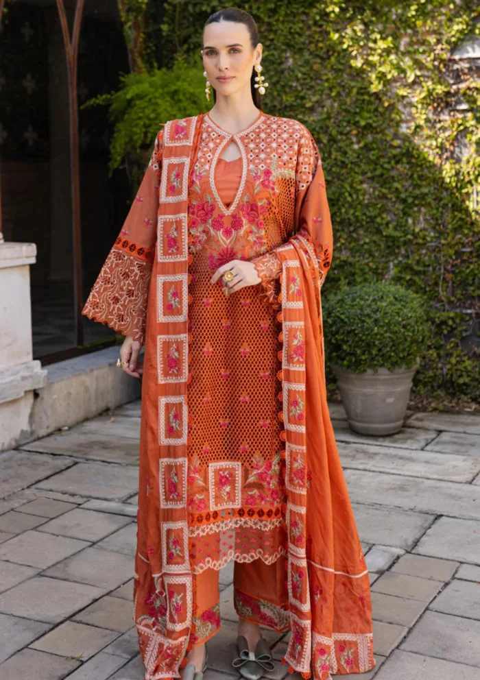 Marjjan Unstitched 25 MLL 06 B RUST ORANGE