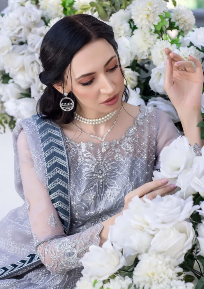 Meem Organza Handwork D 07 Amor Luxury Lawn Collection - Image 5