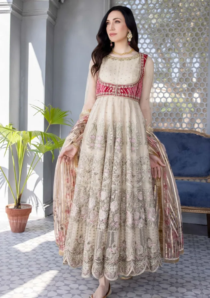 Meem Organza Handwork D 08 Amor Luxury Lawn Collection - Image 2