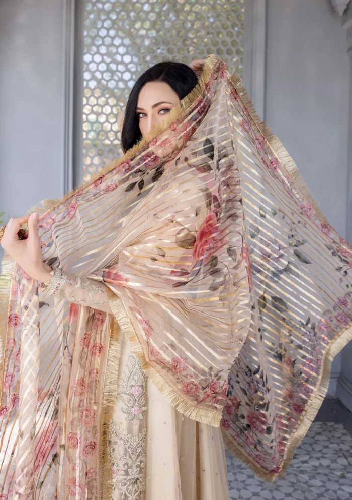 Meem Organza Handwork D 08 Amor Luxury Lawn Collection - Image 4