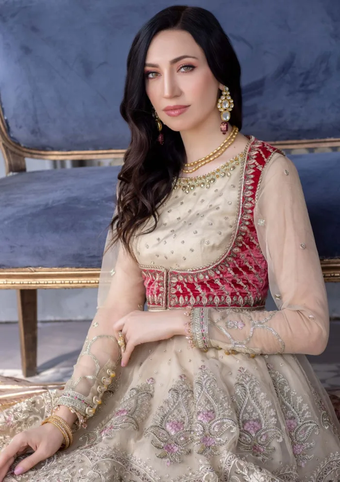 Meem Organza Handwork D 08 Amor Luxury Lawn Collection - Image 6