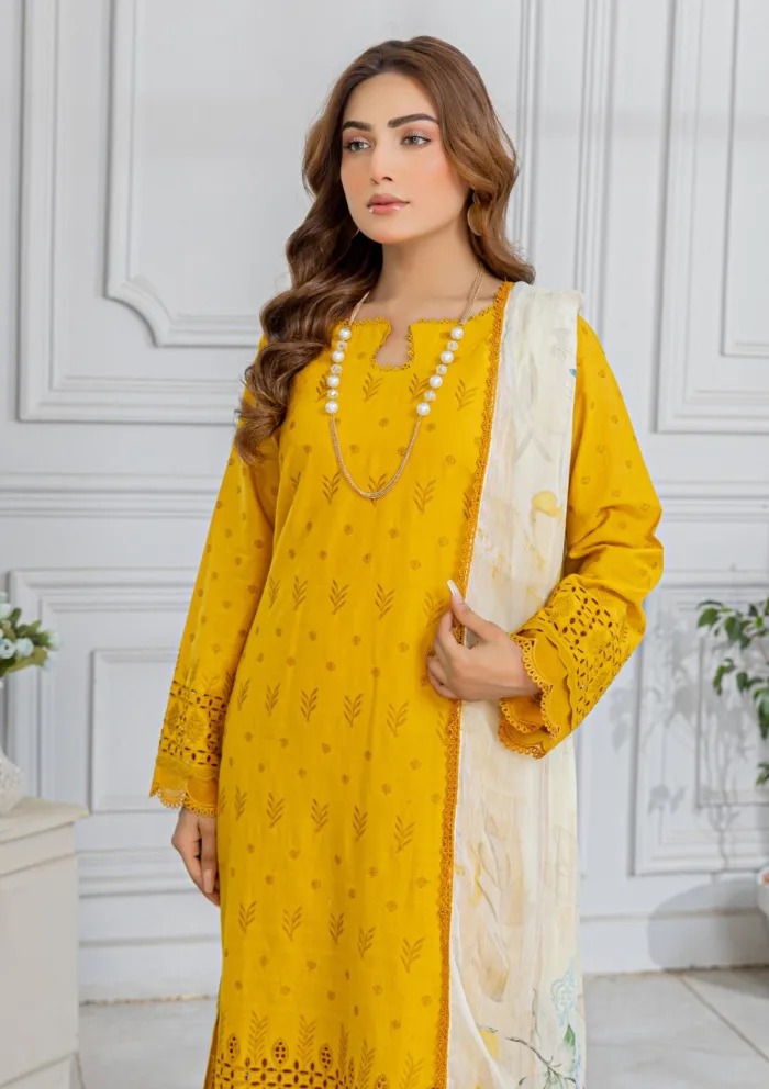Meemsey Chikankari Unstitched 25 MB 01 Bareeza Luxury Lawn Collection - Image 3