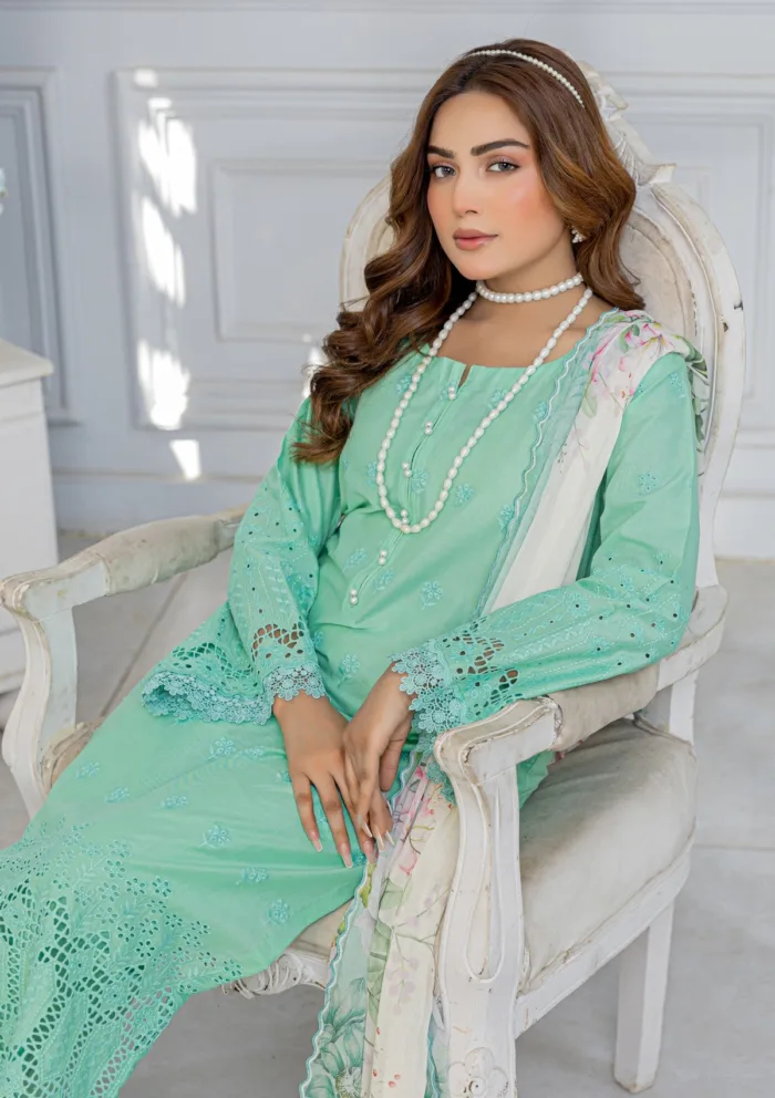 Meemsey Chikankari Unstitched 25 MB 02 Bareeza Luxury Lawn Collection - Image 3