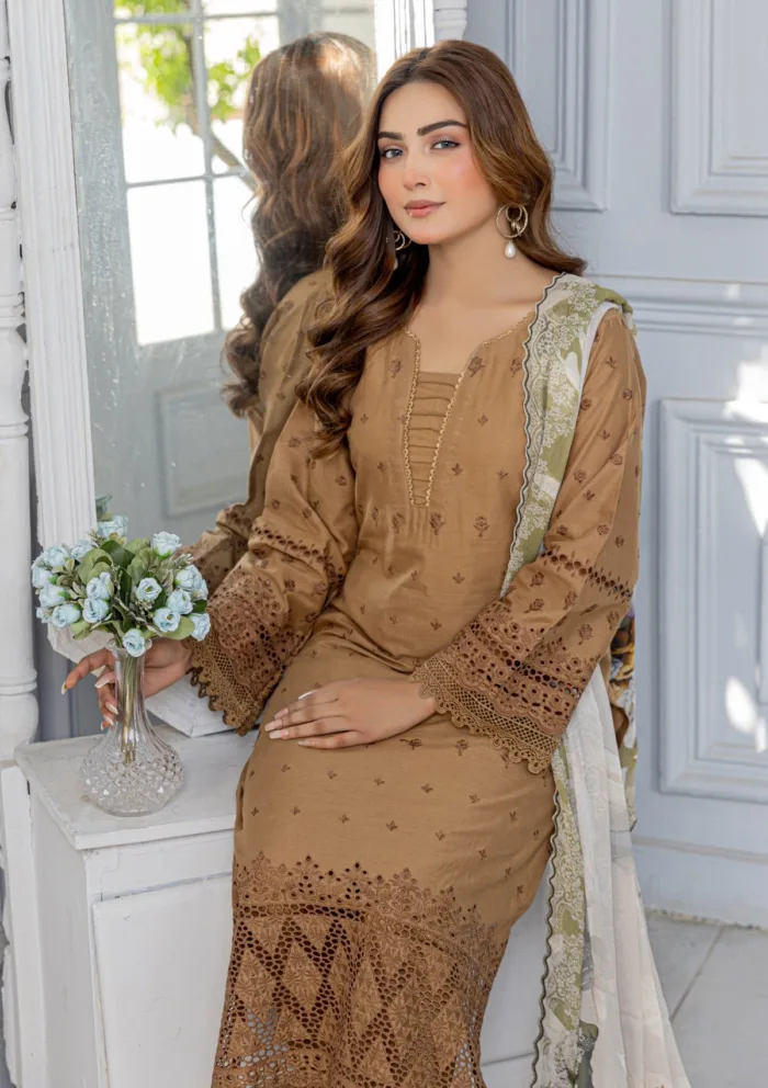 Meemsey Chikankari Unstitched 25 MB 03 Bareeza Luxury Lawn Collection - Image 2