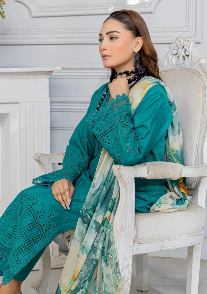 Meemsey Chikankari Unstitched 25 MB 04 Bareeza Luxury Lawn Collection - Image 3