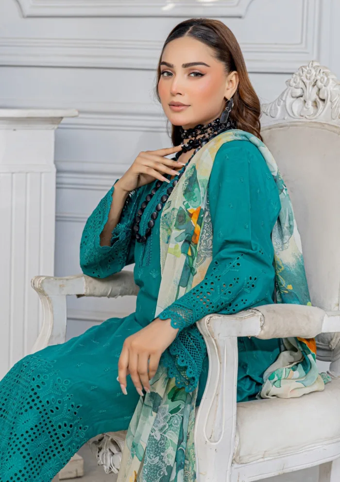 Meemsey Chikankari Unstitched 25 MB 04 Bareeza Luxury Lawn Collection - Image 4