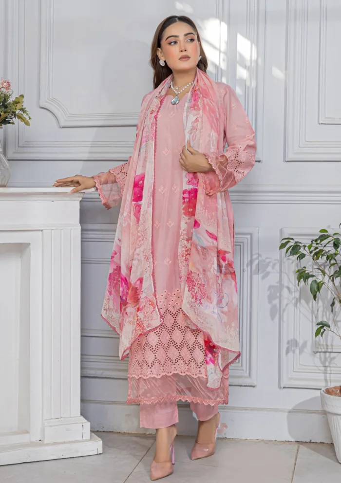 Meemsey Chikankari Unstitched 25 MB 05 Bareeza Luxury Lawn Collection - Image 3