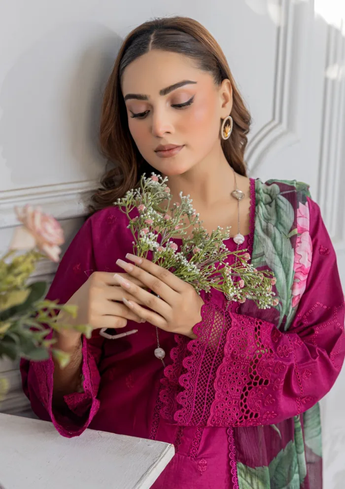 Meemsey Chikankari Unstitched 25 MB 06 Bareeza Luxury Lawn Collection - Image 3