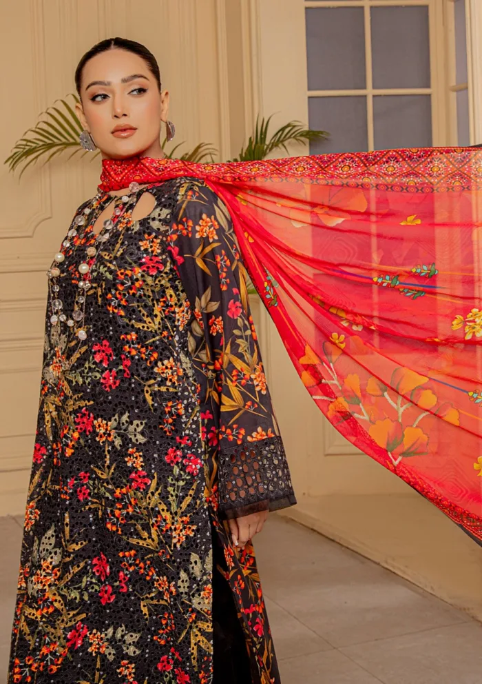 Meemsey Luxury Festive 25 Mrl 01 Rang Kari Lawn Collection - Image 4