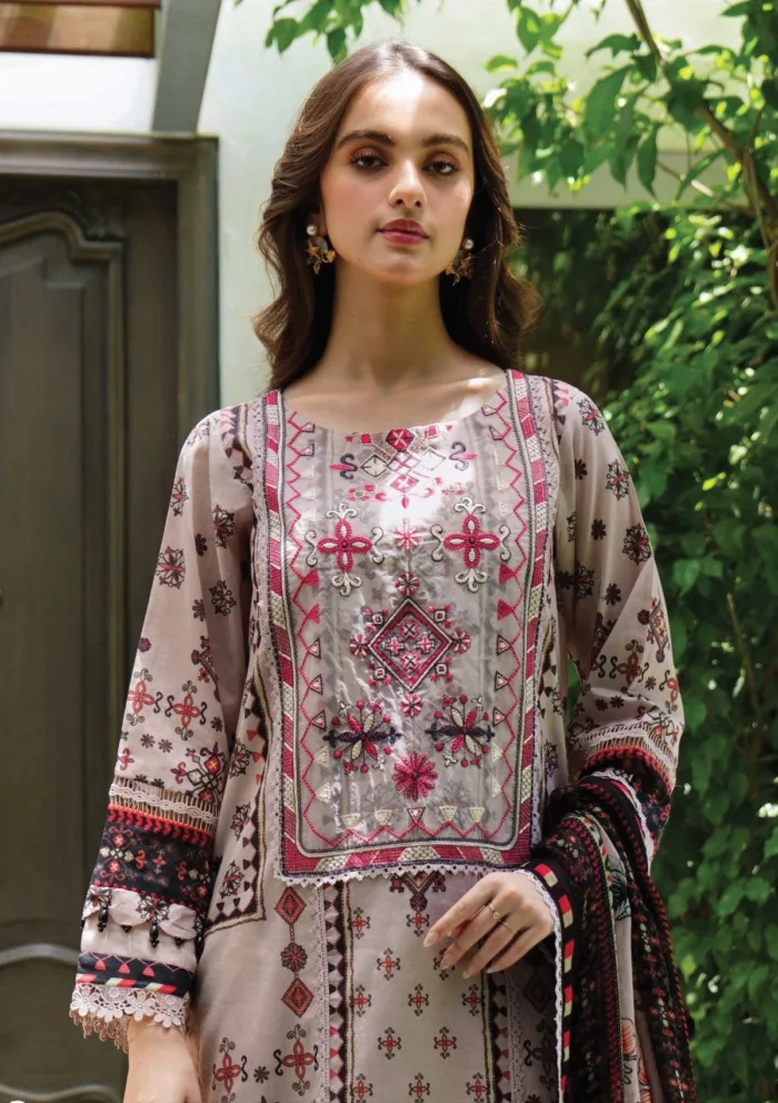 Meerak Amalfi Summer Wine 25 Luxury Lawn Collection - Image 2