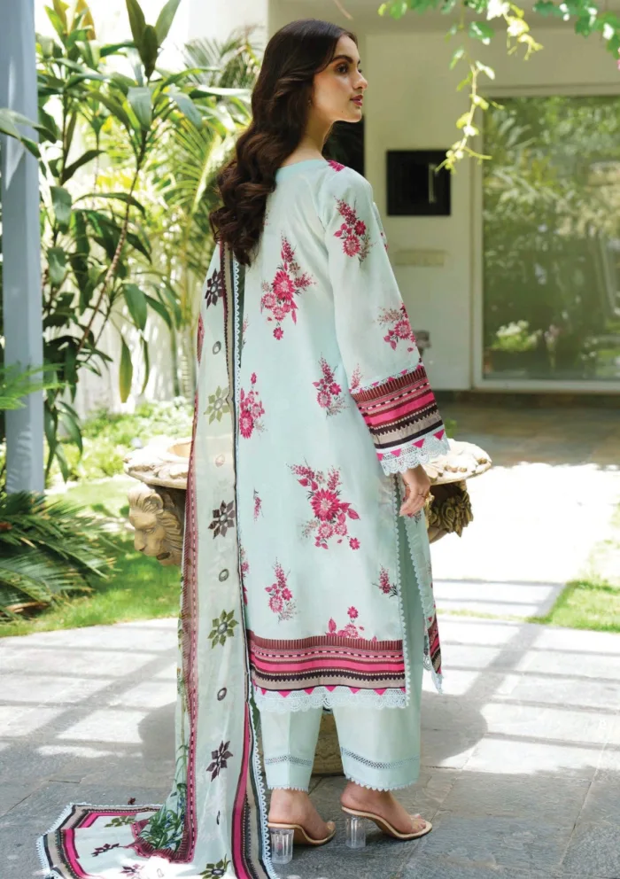 Meerak Aqua Dream Summer Wine 25 Luxury Lawn Collection - Image 3