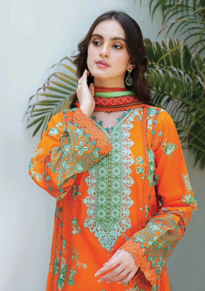 Meerak Arancia Summer Wine 25 Luxury Lawn Collection - Image 3