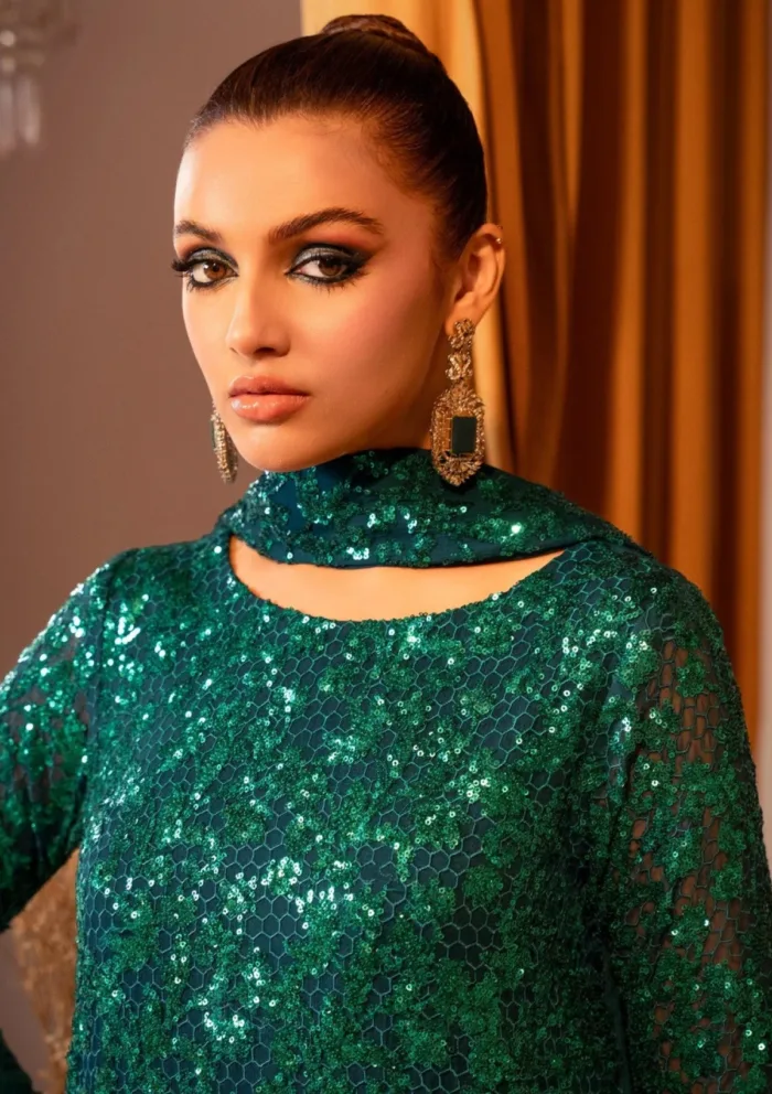 Meeral Aquamarine Luxury Festive Lawn Collection - Image 4