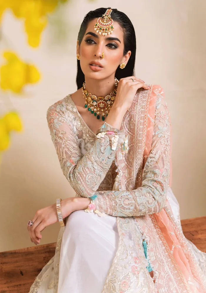 Muneefa Naz Ivory D 01 Raha Luxury Lawn Collection - Image 9
