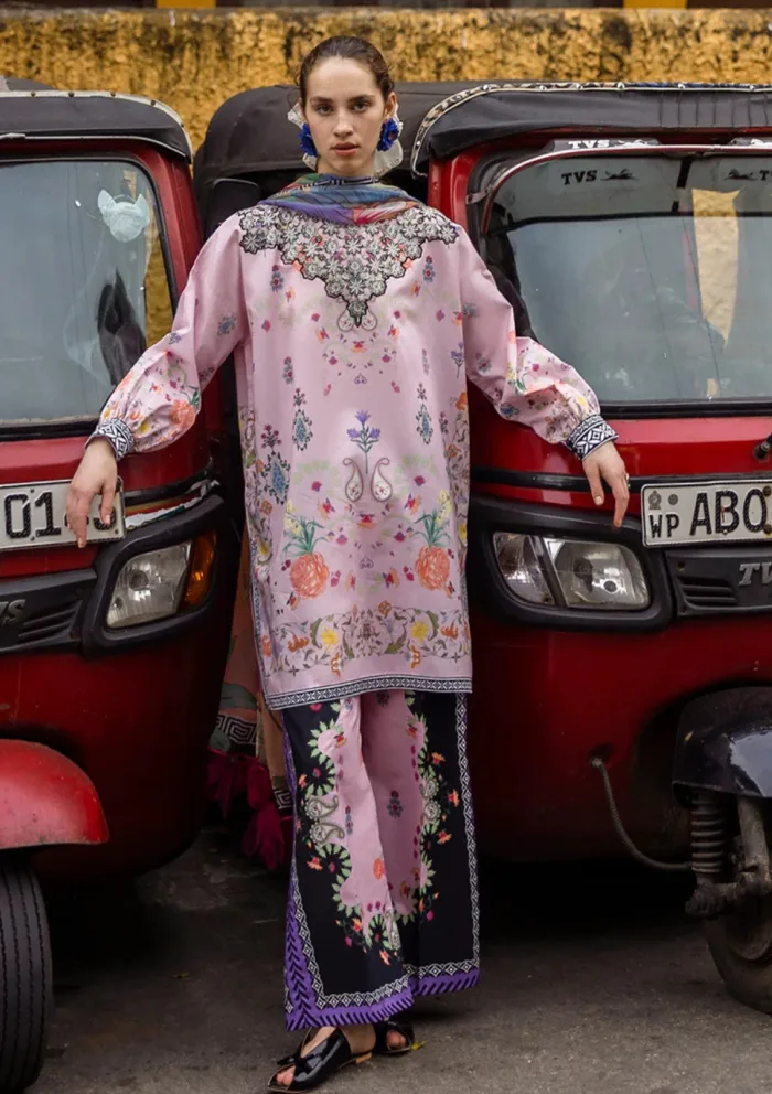 Mushq La Dolce Prints D 01B Zoe Hemline Luxury Lawn Collection - Image 2