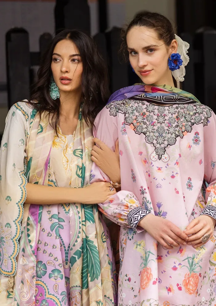 Mushq La Dolce Prints D 01B Zoe Hemline Luxury Lawn Collection - Image 3