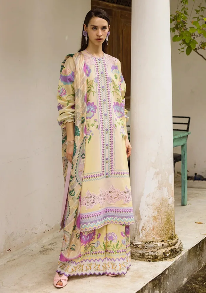 Mushq La Dolce Prints D 02A Dulcina Hemline Luxury Lawn Collection - Image 4
