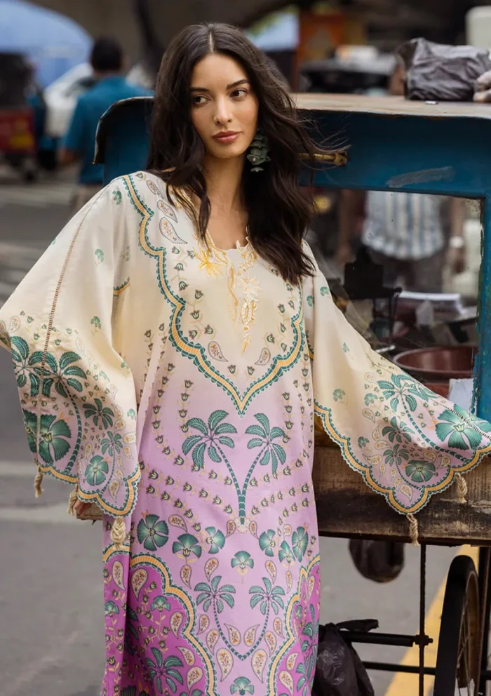 Mushq La Dolce Prints D 04A Valeria Hemline Luxury Lawn Collection - Image 2