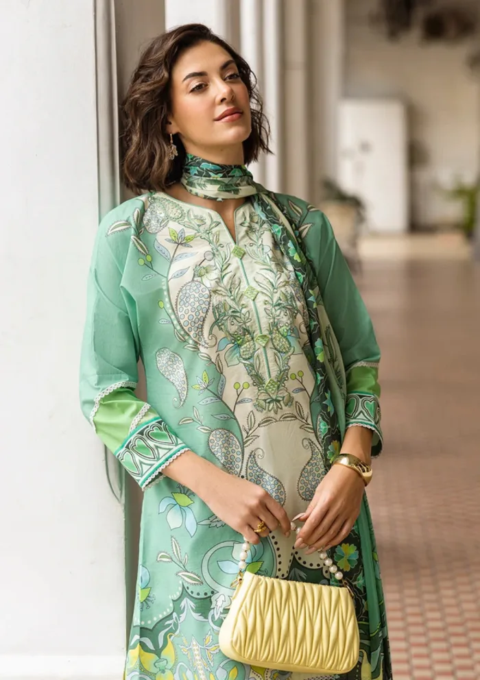 Mushq La Dolce Prints D 05B Ariela Hemline Luxury Lawn Collection - Image 2