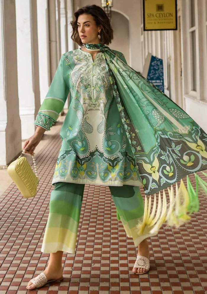 Mushq La Dolce Prints D 05B Ariela Hemline Luxury Lawn Collection - Image 3