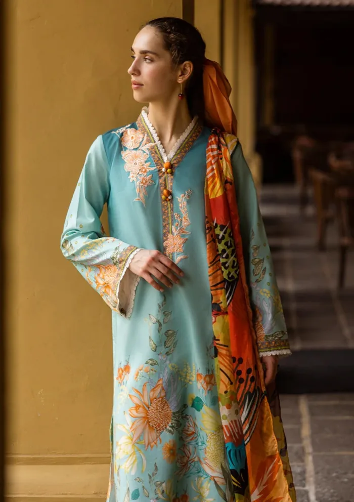 Mushq La Dolce Prints D 07A Livia Hemline Luxury Lawn Collection - Image 2