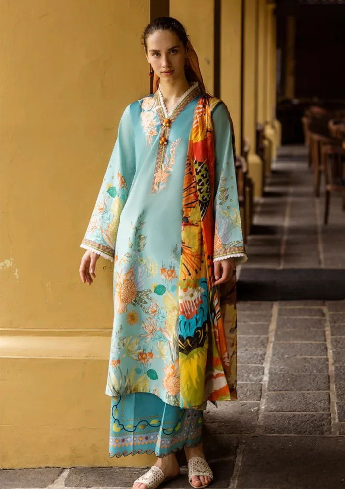 Mushq La Dolce Prints D 07A Livia Hemline Luxury Lawn Collection - Image 3