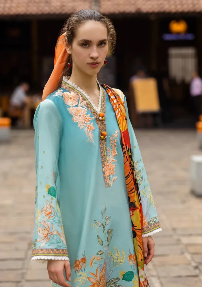 Mushq La Dolce Prints D 07A Livia Hemline Luxury Lawn Collection - Image 4