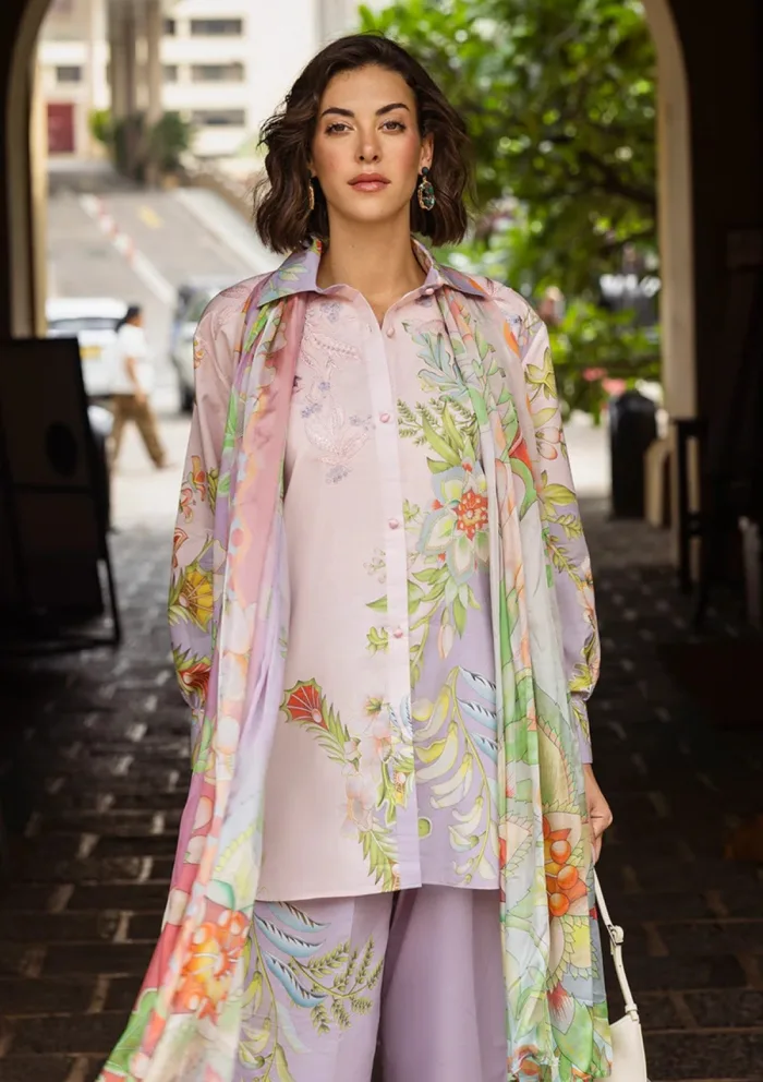 Mushq La Dolce Prints D 09B Erminia Hemline Luxury Lawn Collection - Image 2