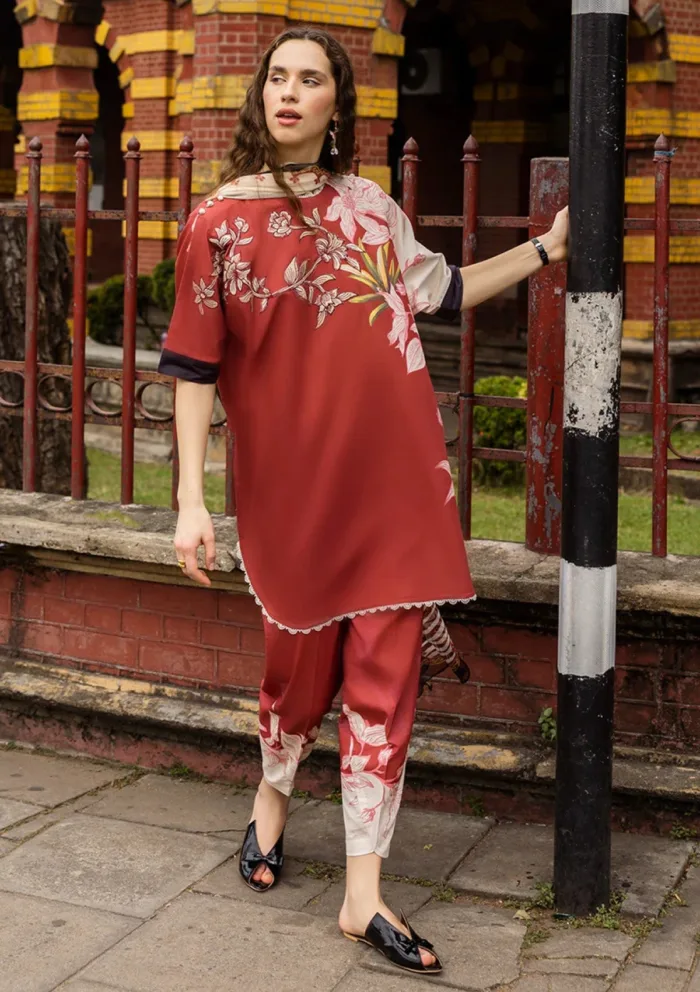 Mushq La Dolce Prints D 10A Fiorella Hemline Luxury Lawn Collection - Image 3
