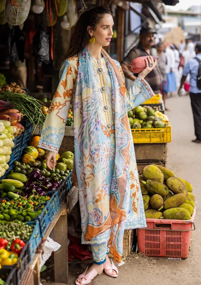 Mushq La Dolce Prints D 3A Zita Hemline Luxury Lawn Collection - Image 3