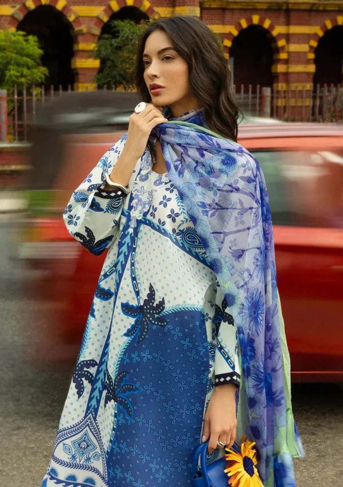 Mushq La Dolce Prints D 6B Ksenia Hemline Luxury Lawn Collection - Image 2