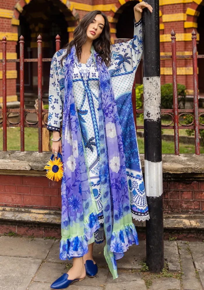 Mushq La Dolce Prints D 6B Ksenia Hemline Luxury Lawn Collection - Image 3