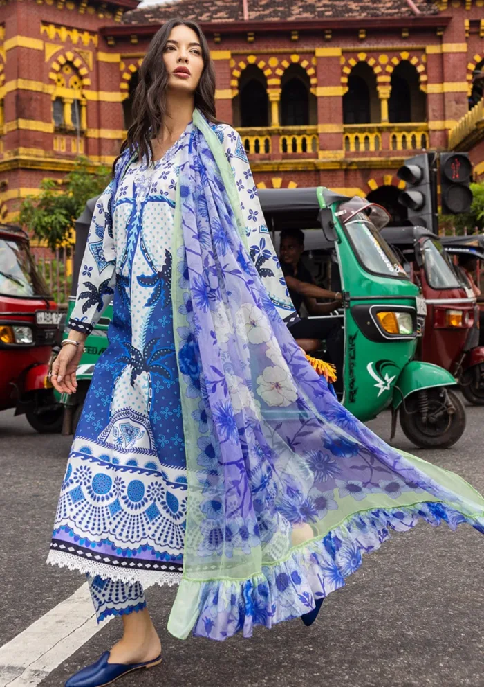 Mushq La Dolce Prints D 6B Ksenia Hemline Luxury Lawn Collection - Image 4