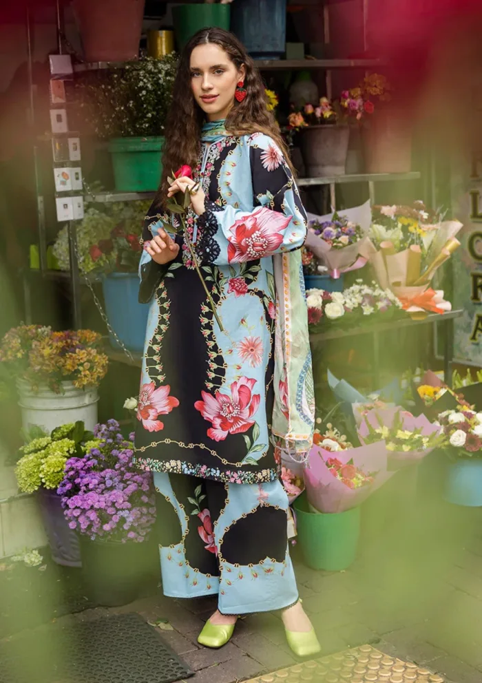 Mushq La Dolce Prints D 8A Renata Hemline Luxury Lawn Collection - Image 3