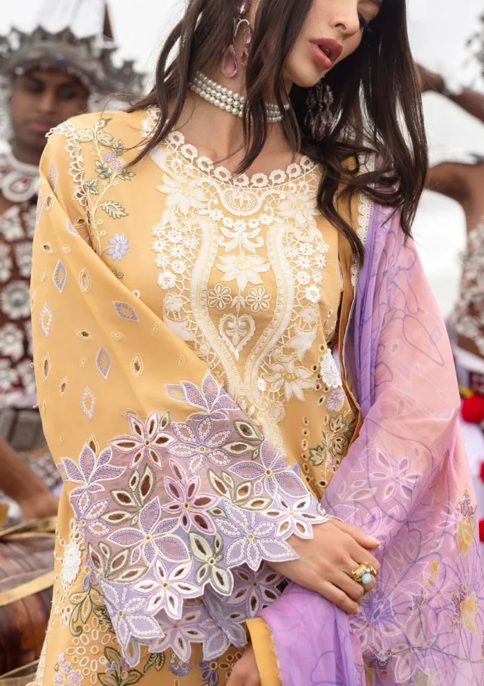 Mushq MM 11 Gold Glow Manaram Luxury 25 Lawn Collection - Image 2